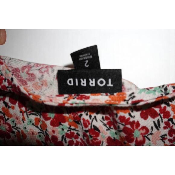 Torrid Textured Stretch Rayon Wild Flowers Mini Skater Dress 2X EUC - Picture 9 of 9